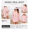 imageSHEWIN Womens Shacket Casual Long Sleeve Button Down Shirts Loose Boyfriend Shirt Jackets TopsB Pink