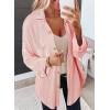 imageSHEWIN Womens Shacket Casual Long Sleeve Button Down Shirts Loose Boyfriend Shirt Jackets TopsB Pink