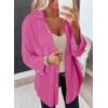 imageSHEWIN Womens Shacket Casual Long Sleeve Button Down Shirts Loose Boyfriend Shirt Jackets TopsD Hot Pink
