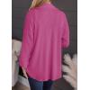 imageSHEWIN Womens Shacket Casual Long Sleeve Button Down Shirts Loose Boyfriend Shirt Jackets TopsD Hot Pink