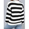 imageSHEWIN Womens Sweaters 2024 Casual Long Sleeve Crewneck Color Block Striped Knit Lightweight Pullover Sweater TopsBlack Stripe