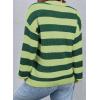 imageSHEWIN Womens Sweaters 2024 Casual Long Sleeve Crewneck Color Block Striped Knit Lightweight Pullover Sweater TopsGreen Stripe