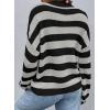imageSHEWIN Womens Sweaters 2024 Casual Long Sleeve Crewneck Color Block Striped Knit Lightweight Pullover Sweater TopsGrey Stripe