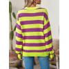 imageSHEWIN Womens Sweaters 2024 Casual Long Sleeve Crewneck Color Block Striped Knit Lightweight Pullover Sweater TopsPurple Stripe