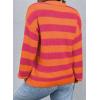 imageSHEWIN Womens Sweaters 2024 Casual Long Sleeve Crewneck Color Block Striped Knit Lightweight Pullover Sweater TopsRose Stripe