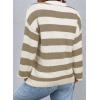 imageSHEWIN Womens Sweaters 2024 Casual Long Sleeve Crewneck Color Block Striped Knit Lightweight Pullover Sweater TopsWhite Stripe