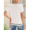 imageSHEWIN Womens Tops Trendy Casual Short Sleeve Shirts Crewneck Lightweight Knit Sweater TopC White