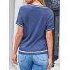 imageSHEWIN Womens Tops Trendy Casual Short Sleeve Shirts Crewneck Lightweight Knit Sweater TopD Blue