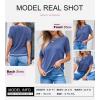 imageSHEWIN Womens Tops Trendy Casual Short Sleeve Shirts Crewneck Lightweight Knit Sweater TopD Blue