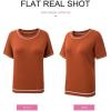 imageSHEWIN Womens Tops Trendy Casual Short Sleeve Shirts Crewneck Lightweight Knit Sweater TopE Gold