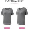 imageSHEWIN Womens Tops Trendy Casual Short Sleeve Shirts Crewneck Lightweight Knit Sweater TopE Grey