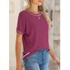 imageSHEWIN Womens Tops Trendy Casual Short Sleeve Shirts Crewneck Lightweight Knit Sweater TopValerian