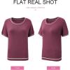 imageSHEWIN Womens Tops Trendy Casual Short Sleeve Shirts Crewneck Lightweight Knit Sweater TopValerian