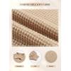 imageSHEWIN Womens Waffle Knit Button Down Shirts Casual Long Sleeve Shacket Jacket Boyfriend Tops Blouses Loose FitA Khaki
