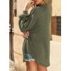 imageSHEWIN Womens Waffle Knit Button Down Shirts Casual Long Sleeve Shacket Jacket Boyfriend Tops Blouses Loose FitA Military Green