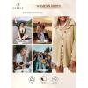 imageSHEWIN Womens Waffle Knit Button Down Shirts Casual Long Sleeve Shacket Jacket Boyfriend Tops Blouses Loose FitB Apricot