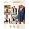 imageSHEWIN Womens Waffle Knit Button Down Shirts Casual Long Sleeve Shacket Jacket Boyfriend Tops Blouses Loose FitB Navy Blue