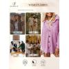 imageSHEWIN Womens Waffle Knit Button Down Shirts Casual Long Sleeve Shacket Jacket Boyfriend Tops Blouses Loose FitB Purple