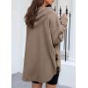 imageSHEWIN Womens Waffle Knit Plaid Shacket Boyfriend Button Down Shirt Hooded Jacket Loose Long Sleeve TopsB Brown