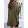 imageSHEWIN Womens Waffle Knit Plaid Shacket Boyfriend Button Down Shirt Hooded Jacket Loose Long Sleeve TopsB Green