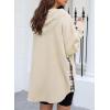 imageSHEWIN Womens Waffle Knit Plaid Shacket Boyfriend Button Down Shirt Hooded Jacket Loose Long Sleeve TopsC Apricot