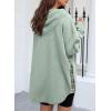 imageSHEWIN Womens Waffle Knit Plaid Shacket Boyfriend Button Down Shirt Hooded Jacket Loose Long Sleeve TopsC Light Green