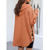 imageSHEWIN Womens Waffle Knit Plaid Shacket Boyfriend Button Down Shirt Hooded Jacket Loose Long Sleeve TopsC Orange
