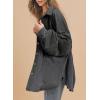 imageSHEWIN Womens Waffle Knit Shacket Fall Fashion Button Down Shirt Jacket Loose Fit Long Sleeve TopsCarbon Grey