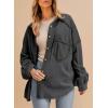 imageSHEWIN Womens Waffle Knit Shacket Fall Fashion Button Down Shirt Jacket Loose Fit Long Sleeve TopsCarbon Grey