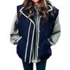 imageSHEWIN Puffer Vest Causal Sleeveless Quilted Jackets Zip Up Outerwear Vests Womens Fall Fashion 2024Navy Blue Run Big  Order One Size Down