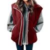 imageSHEWIN Puffer Vest Causal Sleeveless Quilted Jackets Zip Up Outerwear Vests Womens Fall Fashion 2024Red Dahlia Run Big  Order One Size Down