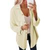 imageSHEWIN Womens Shacket Casual Long Sleeve Button Down Shirts Loose Boyfriend Shirt Jackets TopsB Beige