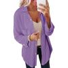 imageSHEWIN Womens Shacket Casual Long Sleeve Button Down Shirts Loose Boyfriend Shirt Jackets TopsD Purple