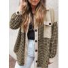 imageSHEWIN Shackets for Women 2024 Casual Long Sleeve Tops Button Down Plaid Fall JacketsA1beige