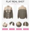 imageSHEWIN Shackets for Women 2024 Casual Long Sleeve Tops Button Down Plaid Fall JacketsA1beige