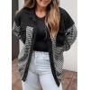 imageSHEWIN Shackets for Women 2024 Casual Long Sleeve Tops Button Down Plaid Fall JacketsA1black