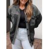 imageSHEWIN Shackets for Women 2024 Casual Long Sleeve Tops Button Down Plaid Fall JacketsA1dark Grey
