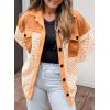 imageSHEWIN Shackets for Women 2024 Casual Long Sleeve Tops Button Down Plaid Fall JacketsA1grapefruit Orange