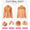 imageSHEWIN Shackets for Women 2024 Casual Long Sleeve Tops Button Down Plaid Fall JacketsA1grapefruit Orange