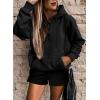 imageSHEWIN Women 2 Piece Outfits Sweatsuit Lounge Sets Oversized Hoodie Sweatshirt Shorts Tracksuit SetB Black