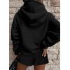 imageSHEWIN Women 2 Piece Outfits Sweatsuit Lounge Sets Oversized Hoodie Sweatshirt Shorts Tracksuit SetB Black