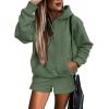 imageSHEWIN Women 2 Piece Outfits Sweatsuit Lounge Sets Oversized Hoodie Sweatshirt Shorts Tracksuit SetB Green