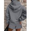 imageSHEWIN Women 2 Piece Outfits Sweatsuit Lounge Sets Oversized Hoodie Sweatshirt Shorts Tracksuit SetB Grey