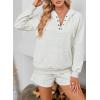 imageSHEWIN Women 2 Piece Outfits Sweatsuit Lounge Sets Oversized Hoodie Sweatshirt Shorts Tracksuit SetB Light Grey