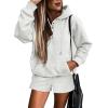 imageSHEWIN Women 2 Piece Outfits Sweatsuit Lounge Sets Oversized Hoodie Sweatshirt Shorts Tracksuit SetB Light Grey