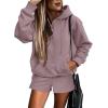 imageSHEWIN Women 2 Piece Outfits Sweatsuit Lounge Sets Oversized Hoodie Sweatshirt Shorts Tracksuit SetB Light Purple