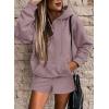 imageSHEWIN Women 2 Piece Outfits Sweatsuit Lounge Sets Oversized Hoodie Sweatshirt Shorts Tracksuit SetB Light Purple