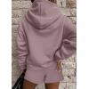 imageSHEWIN Women 2 Piece Outfits Sweatsuit Lounge Sets Oversized Hoodie Sweatshirt Shorts Tracksuit SetB Light Purple