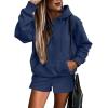 imageSHEWIN Women 2 Piece Outfits Sweatsuit Lounge Sets Oversized Hoodie Sweatshirt Shorts Tracksuit SetB Navy Blue