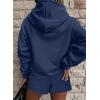 imageSHEWIN Women 2 Piece Outfits Sweatsuit Lounge Sets Oversized Hoodie Sweatshirt Shorts Tracksuit SetB Navy Blue